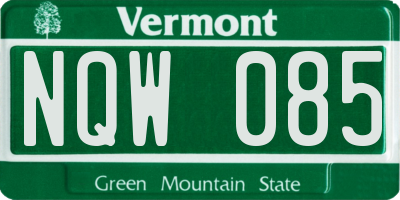 VT license plate NQW085