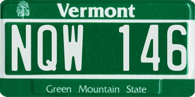VT license plate NQW146