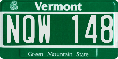 VT license plate NQW148