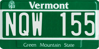 VT license plate NQW155