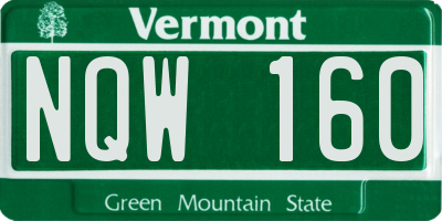 VT license plate NQW160
