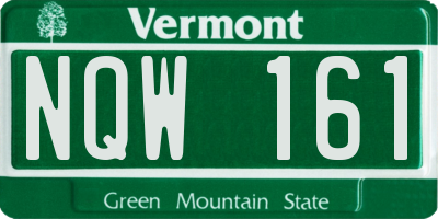 VT license plate NQW161