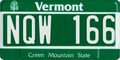 VT license plate NQW166