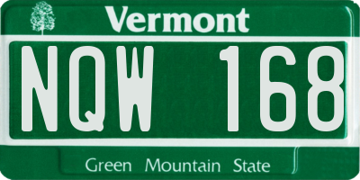 VT license plate NQW168