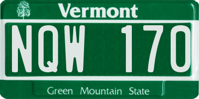 VT license plate NQW170