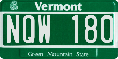 VT license plate NQW180
