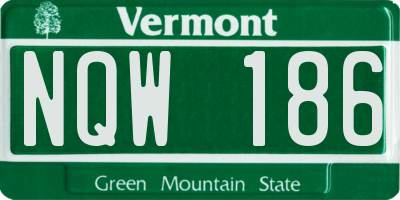 VT license plate NQW186