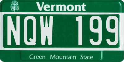 VT license plate NQW199