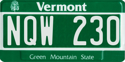 VT license plate NQW230