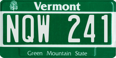 VT license plate NQW241