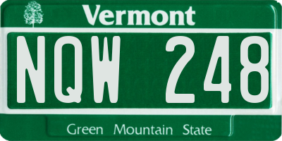 VT license plate NQW248