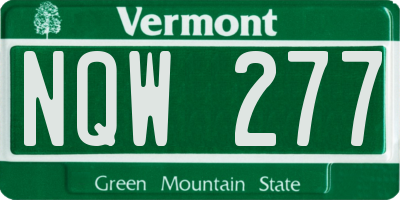 VT license plate NQW277