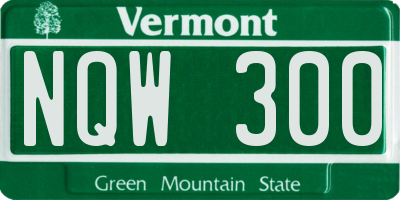 VT license plate NQW300