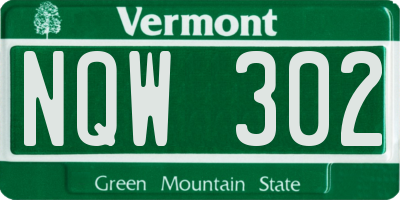 VT license plate NQW302