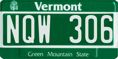 VT license plate NQW306