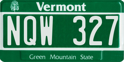 VT license plate NQW327