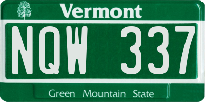VT license plate NQW337