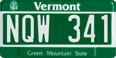 VT license plate NQW341