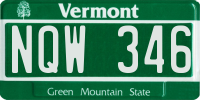 VT license plate NQW346