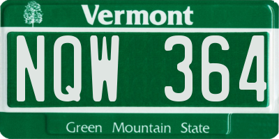 VT license plate NQW364
