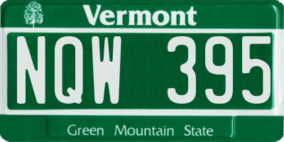 VT license plate NQW395