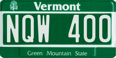 VT license plate NQW400