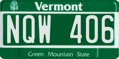 VT license plate NQW406