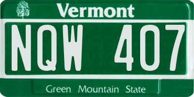 VT license plate NQW407