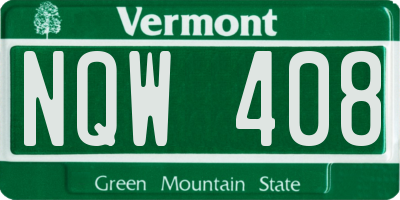 VT license plate NQW408