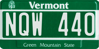 VT license plate NQW440