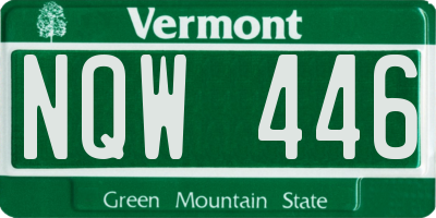 VT license plate NQW446