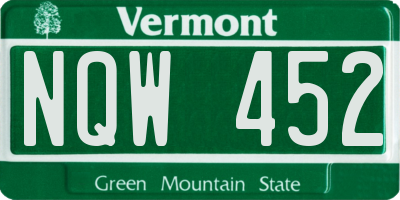 VT license plate NQW452