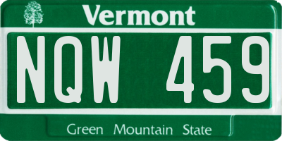 VT license plate NQW459