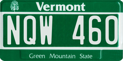 VT license plate NQW460