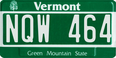 VT license plate NQW464