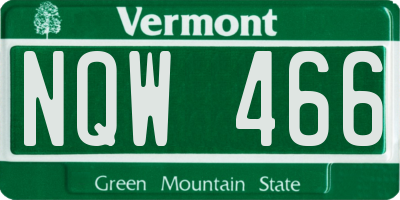 VT license plate NQW466
