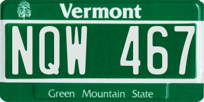 VT license plate NQW467