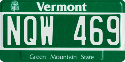 VT license plate NQW469