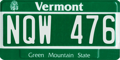 VT license plate NQW476
