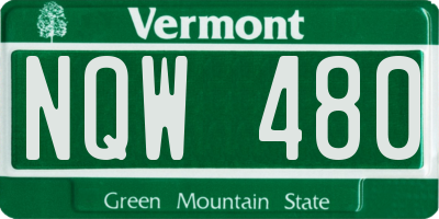 VT license plate NQW480