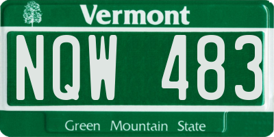 VT license plate NQW483