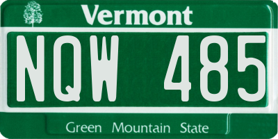 VT license plate NQW485