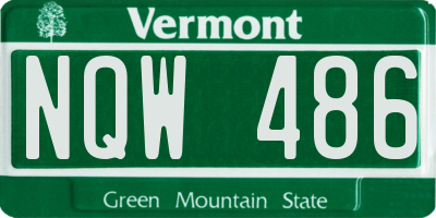 VT license plate NQW486