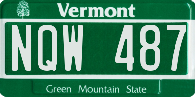 VT license plate NQW487