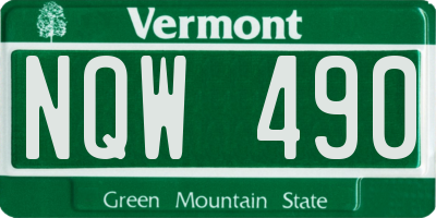 VT license plate NQW490