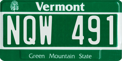 VT license plate NQW491