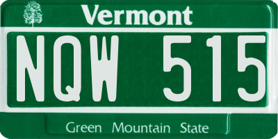 VT license plate NQW515