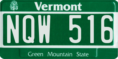 VT license plate NQW516