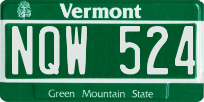 VT license plate NQW524