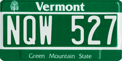 VT license plate NQW527